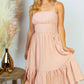 White Birch Full Size Spaghetti Strap Ruffle Hem Dress