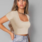Square Neck Cropped T-Shirt