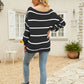 Striped Rib-Knit Off-Shoulder Sweater