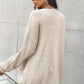 Button Front Drop Shoulder Waffle Cardigan