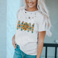Letter Sunflower Graphic Distressed Tee