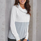 Color Block Raglan Sleeve Drawstring Sweatshirt