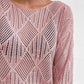 Openwork Round Neck Knit Top
