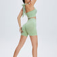 Wide Waistband Sports Biker Shorts