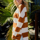 Striped High-Low Slit Dropped Shoulder Top