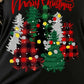 Plus Size Christmas Tree Striped Round Neck T-Shirt