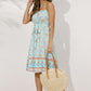 Bohemian Belted Frill Trim Spaghetti Strap Dress