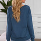 Round Neck Raglan Sleeve Exposed Seam Sweatshirt