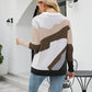 Color Block Dropped Shoulder Round Neck Tunic Sweater