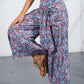 Printed Tie-Front Culottes