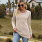Full Size Ribbed Square Neck Long Sleeve T-Shirt