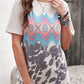 Printed Round Neck Tunic Tee