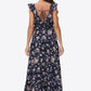 Floral Ruffle Shoulder Tied Maxi Dress