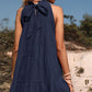 Tie Back Sleeveless Tiered Dress