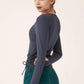 Half-Zip Drawstring Long Sleeve Sports Top