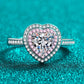 1 Carat Moissanite Heart 925 Sterling Silver Ring