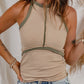 Striped Contrast Round Neck Tank