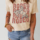 Letter Graphic Cuffed Tee Shirt
