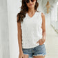 Lace Scalloped Keyhole V-Neck Tank