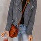 Belted Zip-Up Corduroy Jacket