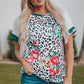 Floral Leopard Short Raglan Sleeve T-Shirt