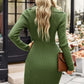 Quarter Button Rib-Knit Sweater Dress