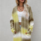 Multicolored Gradient Open Front Longline Cardigan