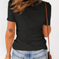Strappy Ribbed Knit T-Shirt