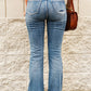 High-Rise Waist Distressed Flare Jeans