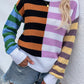 Split Stripes Rib-Knit Sweater