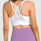 Mesh Panel Racerback Longline Sports Bra