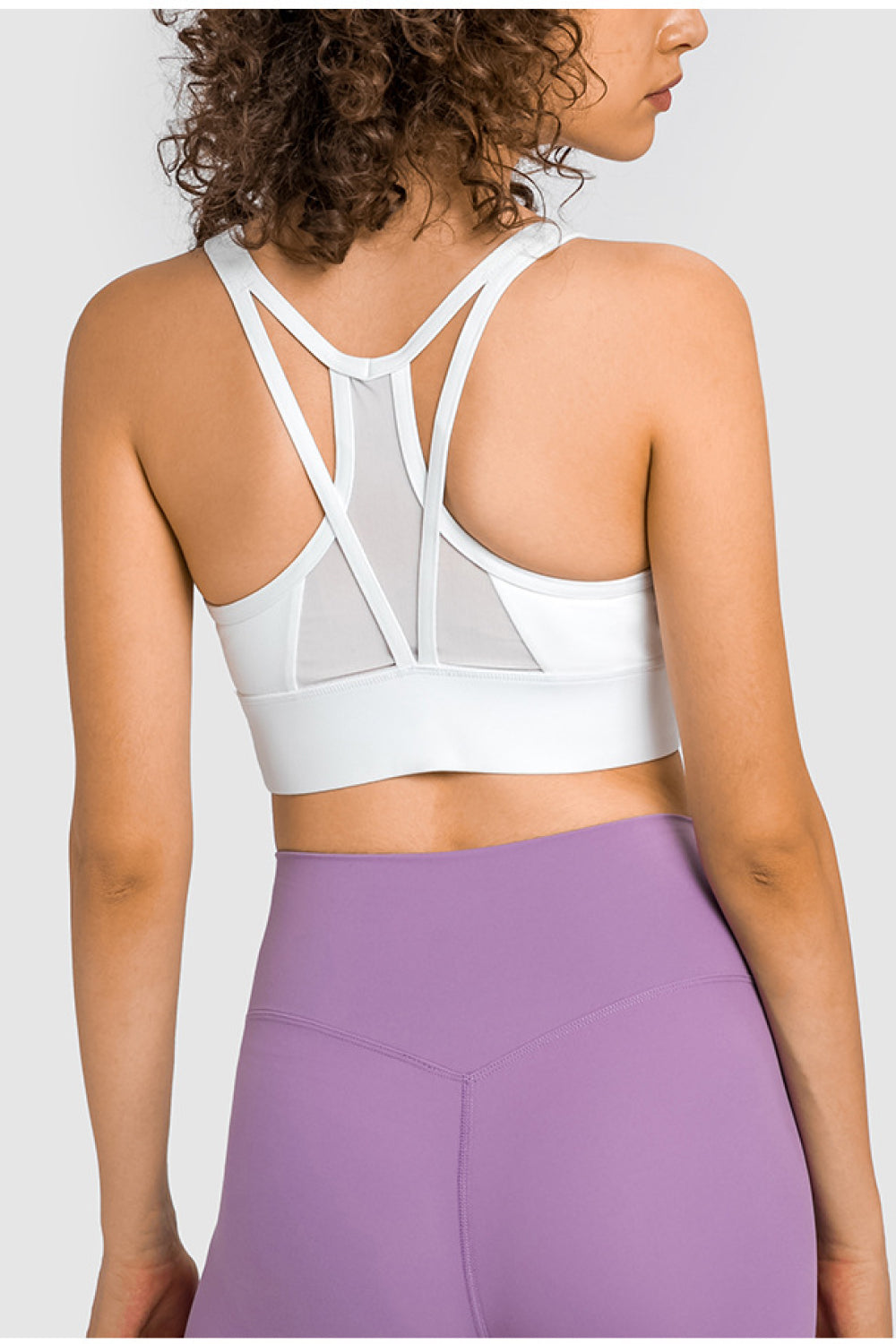 Mesh Panel Racerback Longline Sports Bra