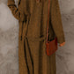Ribbed Trim Belted Duster Sweater Cardigan