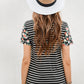 Floral Sleeves Striped T-shirt