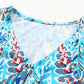 Printed Flutter Sleeve V-Neck Top cf