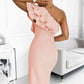 Ruffled One-Shoulder Slit Dress