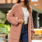 Open Front Ribbed Trim Duster Cardigan