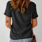 AMERICA Embroidered Round Neck Cuffed Tee Shirt