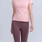 Round Neck Short Sleeve Active Top