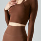 Halter Neck Long Sleeve Cropped Sports Top