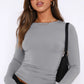 Round Neck Long-Sleeve Top