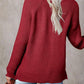 Half Button Long Sleeve Knit Top