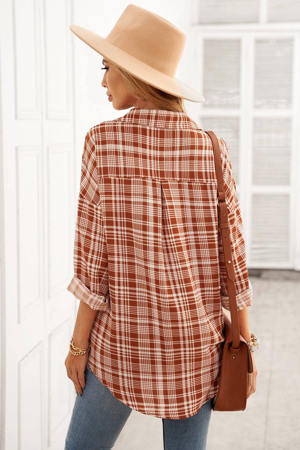 Plaid Button Relaxed Fit Shirt