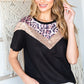 Leopard Chevron Round Neck Top