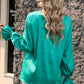 Flounce Sleeve Keyhole Blouse