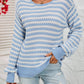Striped Dropped Shoulder Tie-Back Sweater