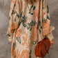 Floral Pattern Ribbed Trim Cardigan