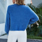 Round Neck Dropped Shoulder Fuzzy Cardigan