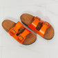 MMShoes Feeling Alive Double Banded Slide Sandals in Orange