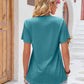 Ruched V-Neck Short Sleeve Tee